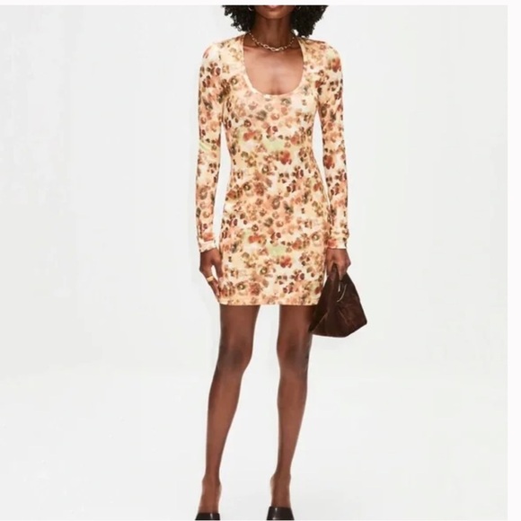 NEW Nanushka Cathleen Watercolor Mini Dress Size S 🌼 - Picture 3 of 11